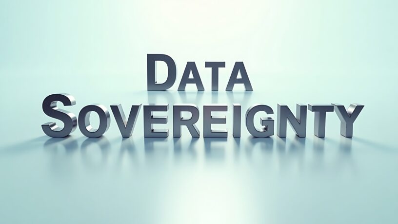 Exploring the concept of data sovereignty with striking typography and focused design